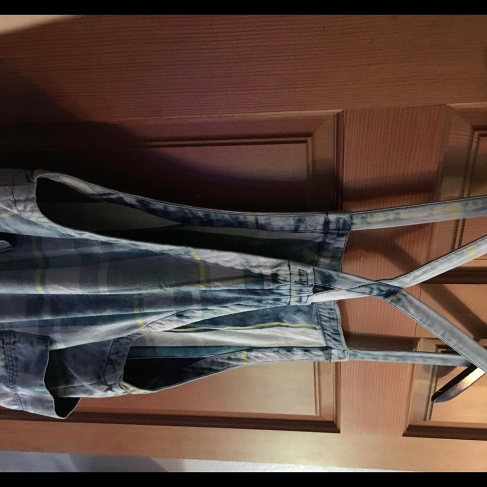 BDG plaid overalls